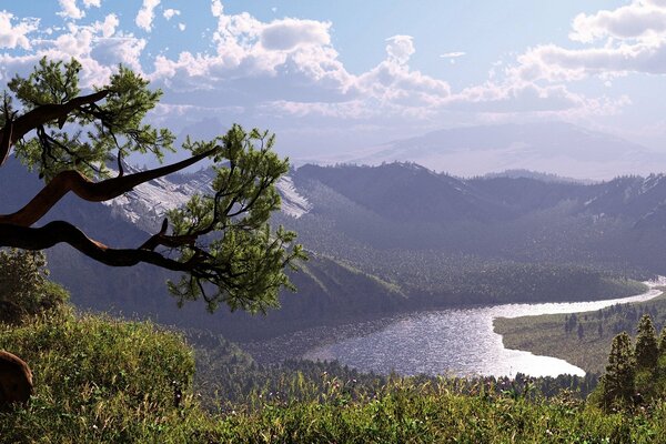 Un paysage extraordinairement beau dans les montagnes