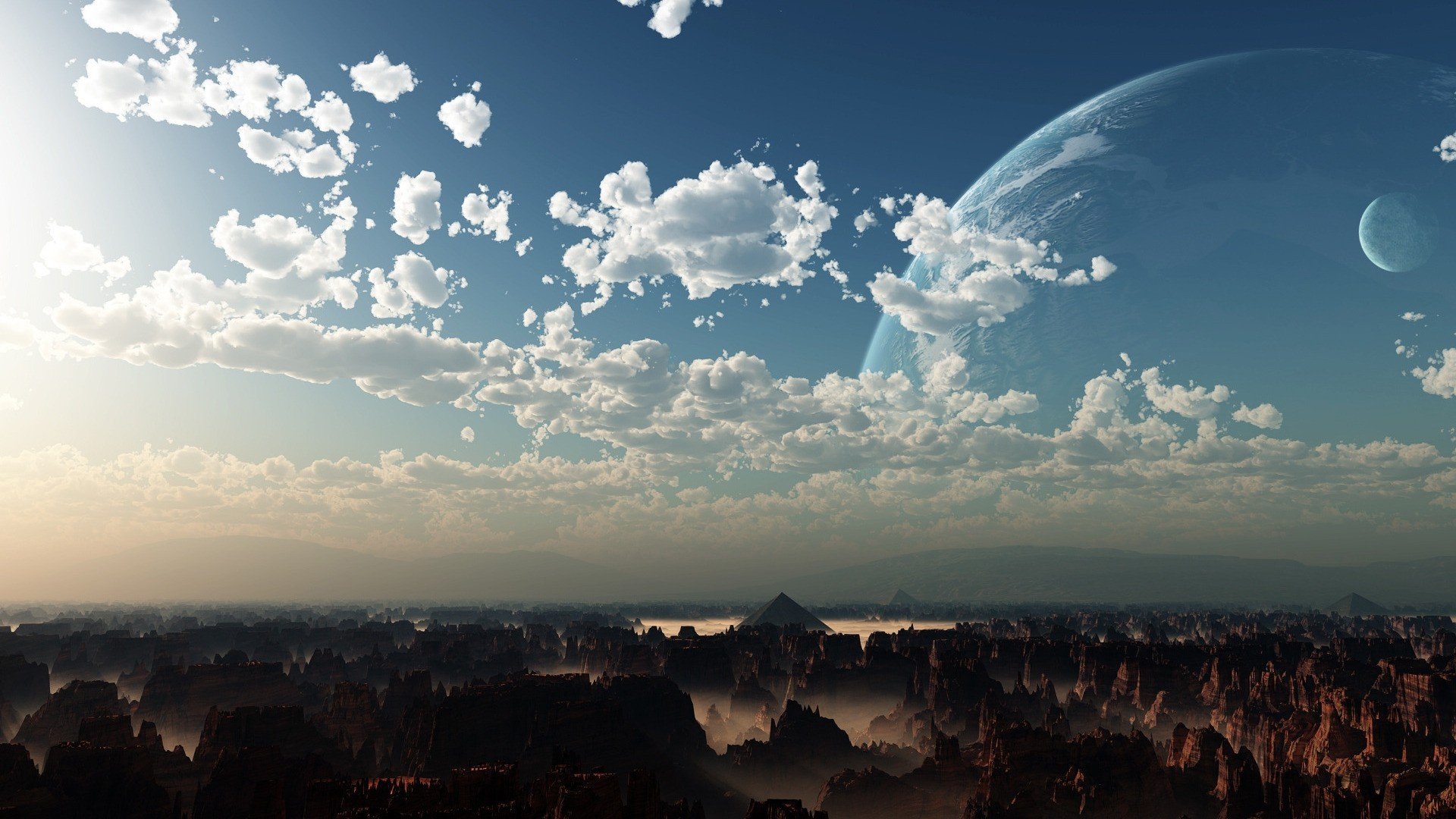 rendering landschaft pyramide erde planet hintergrundbilder