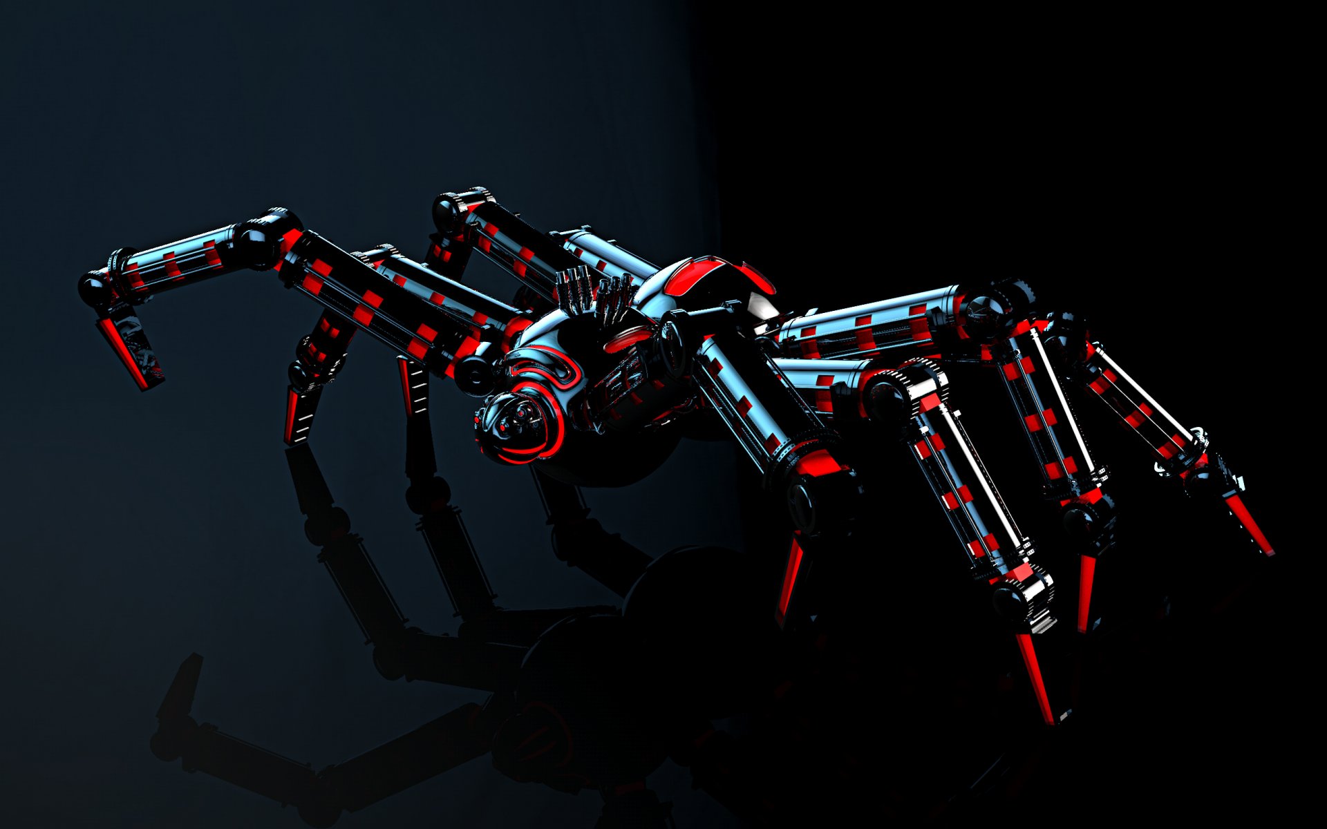 pider robots light reflection the mechanism