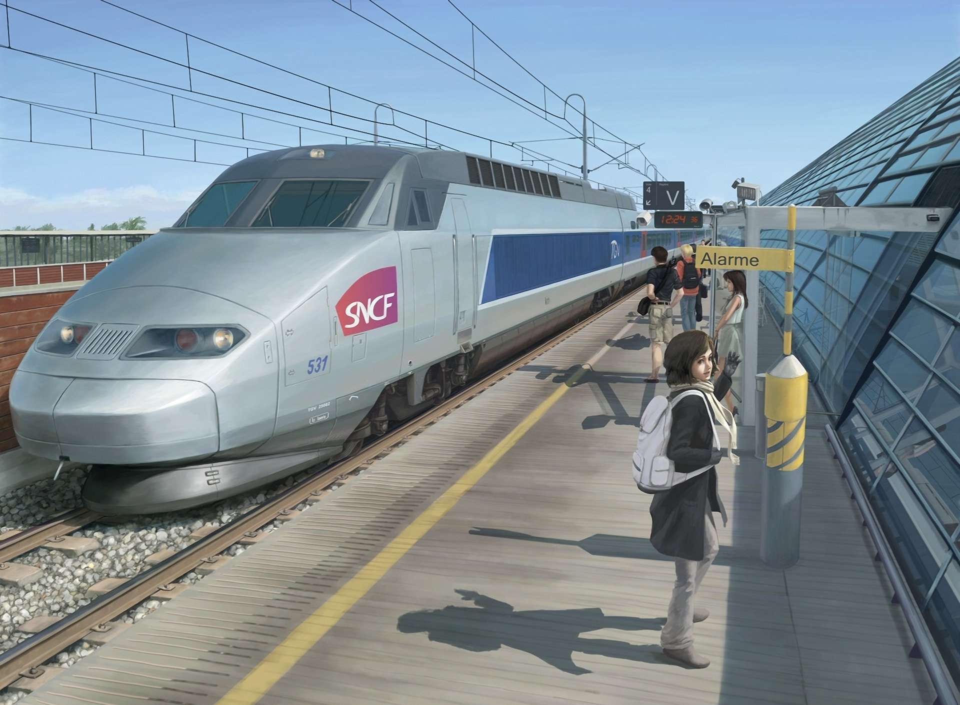 arte ragazza persone treno velocità piazzale stazione stazione