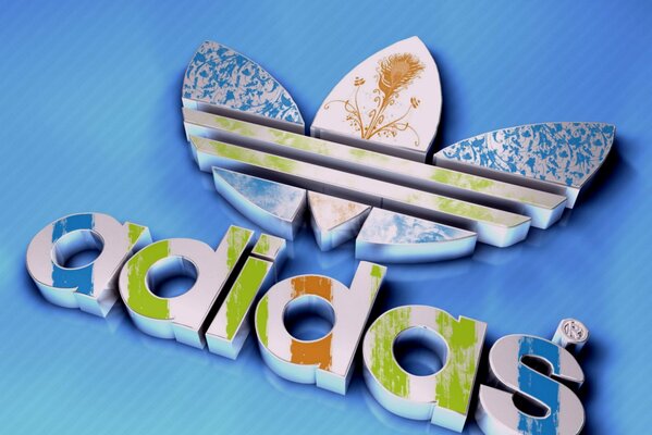 Adidas logo in volume with texture