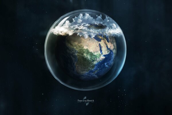 Planet Earth in a glass bubble