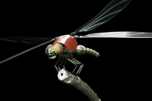 Metall Libellenroboter mit großen Flügeln