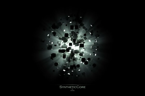Syntheticcore cubes volent loin de la lumière