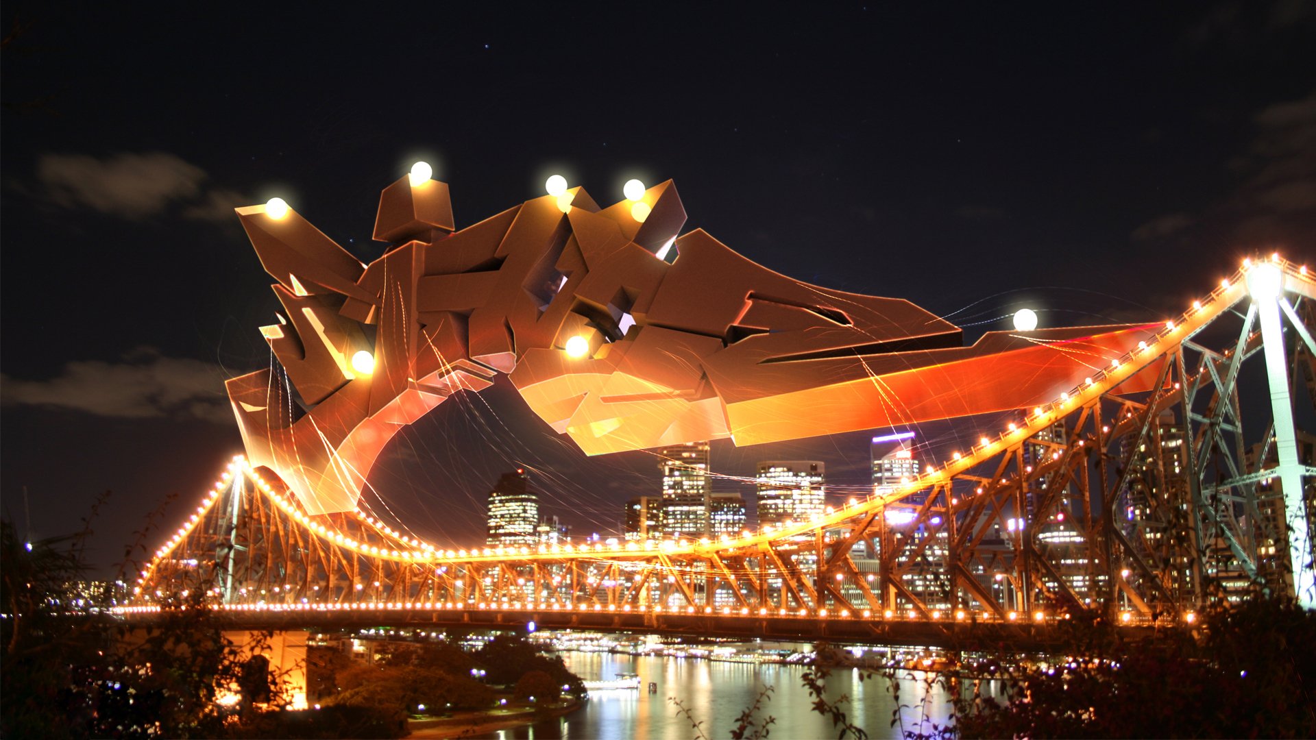 bridge graffiti light