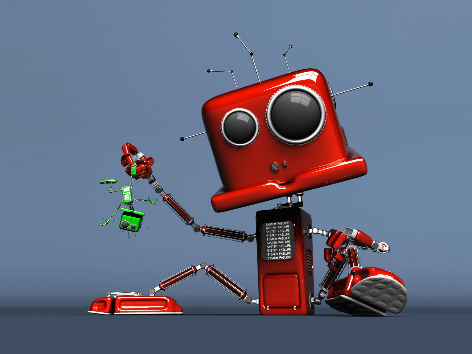 robot rosso situazione