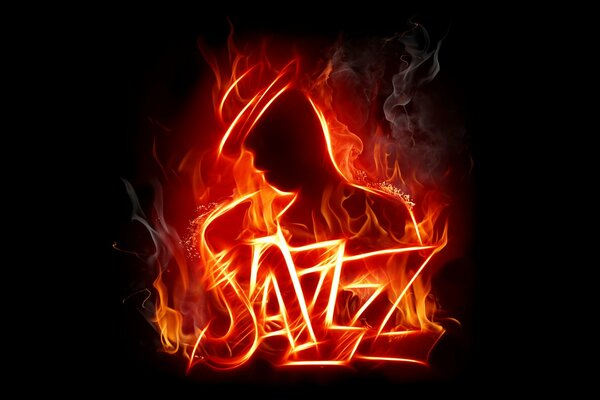 Género jazz, fuego en jazz, silueta de fuego