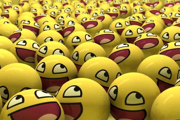 Laughing yellow balls emoticons