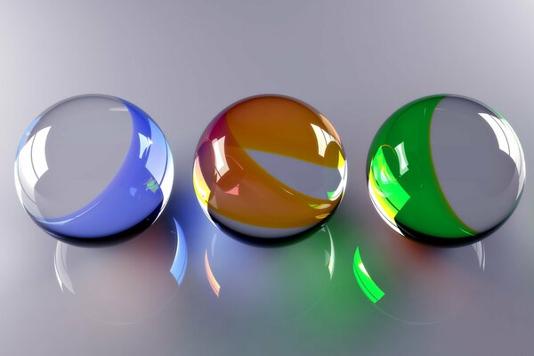 Glass balls of different colors