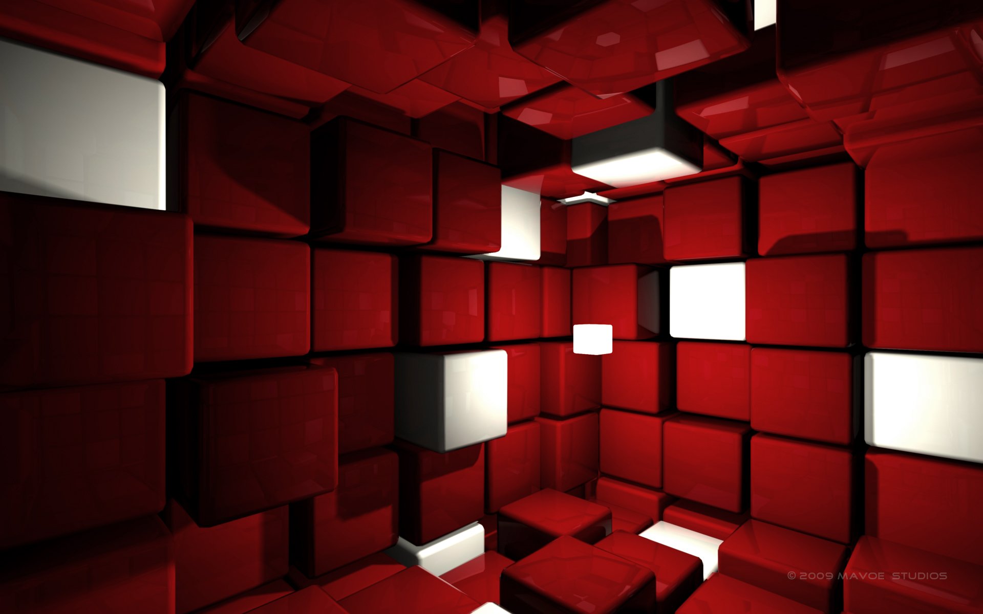 rouge cubes salle de cube