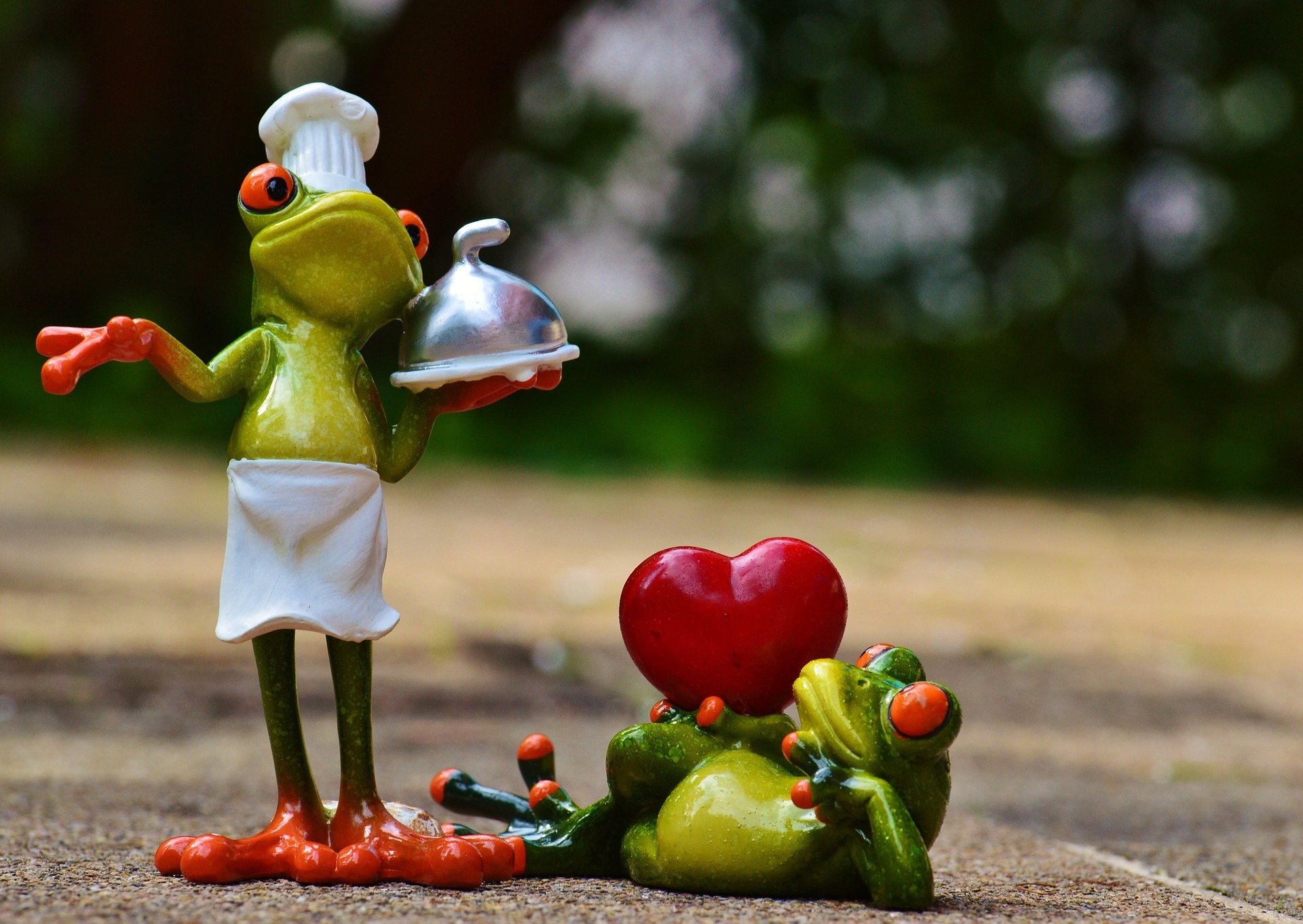 la grenouille la grenouille jouets figurines le cuisinier le coeur