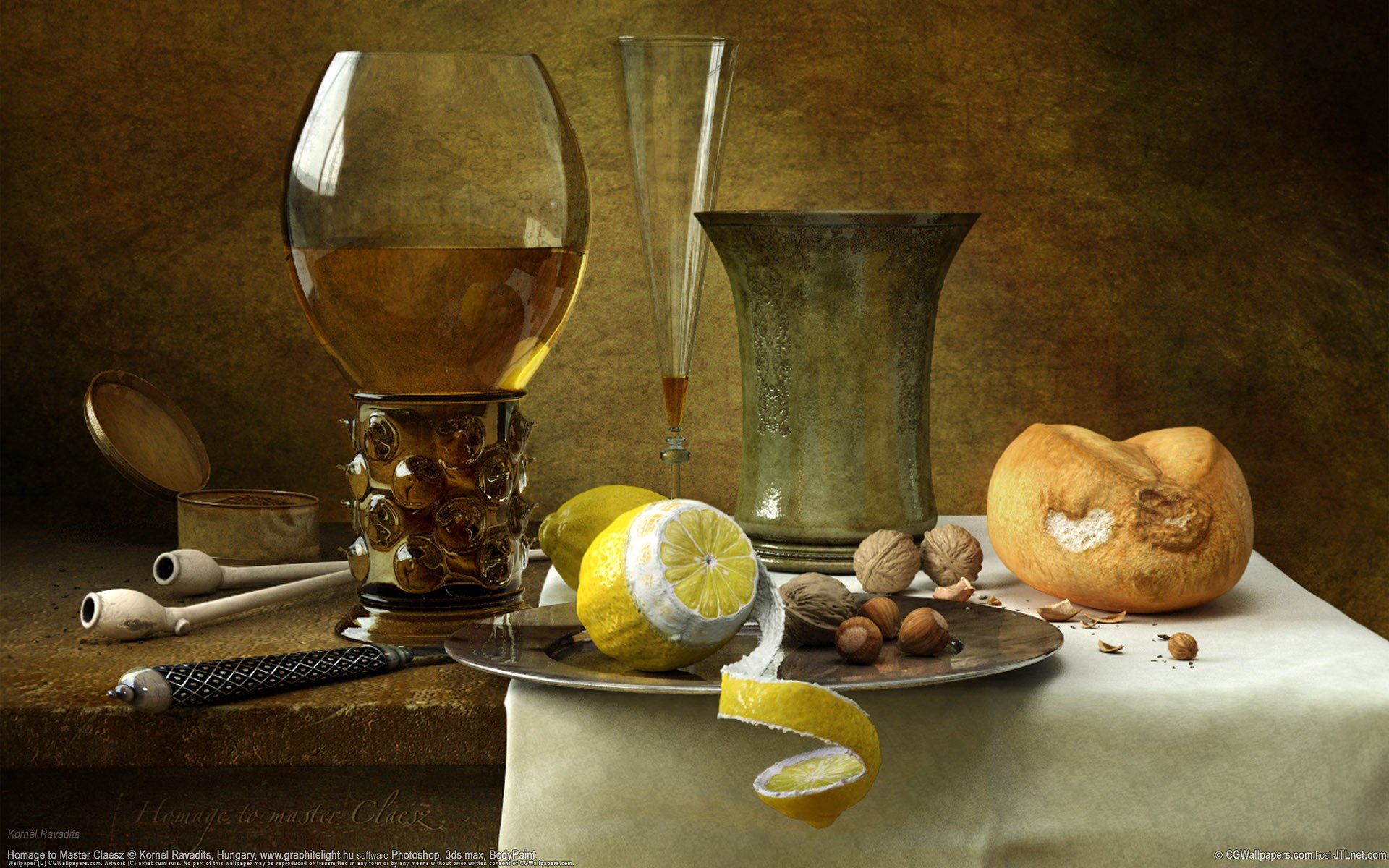 kornél ravadits still life glass lemon nut