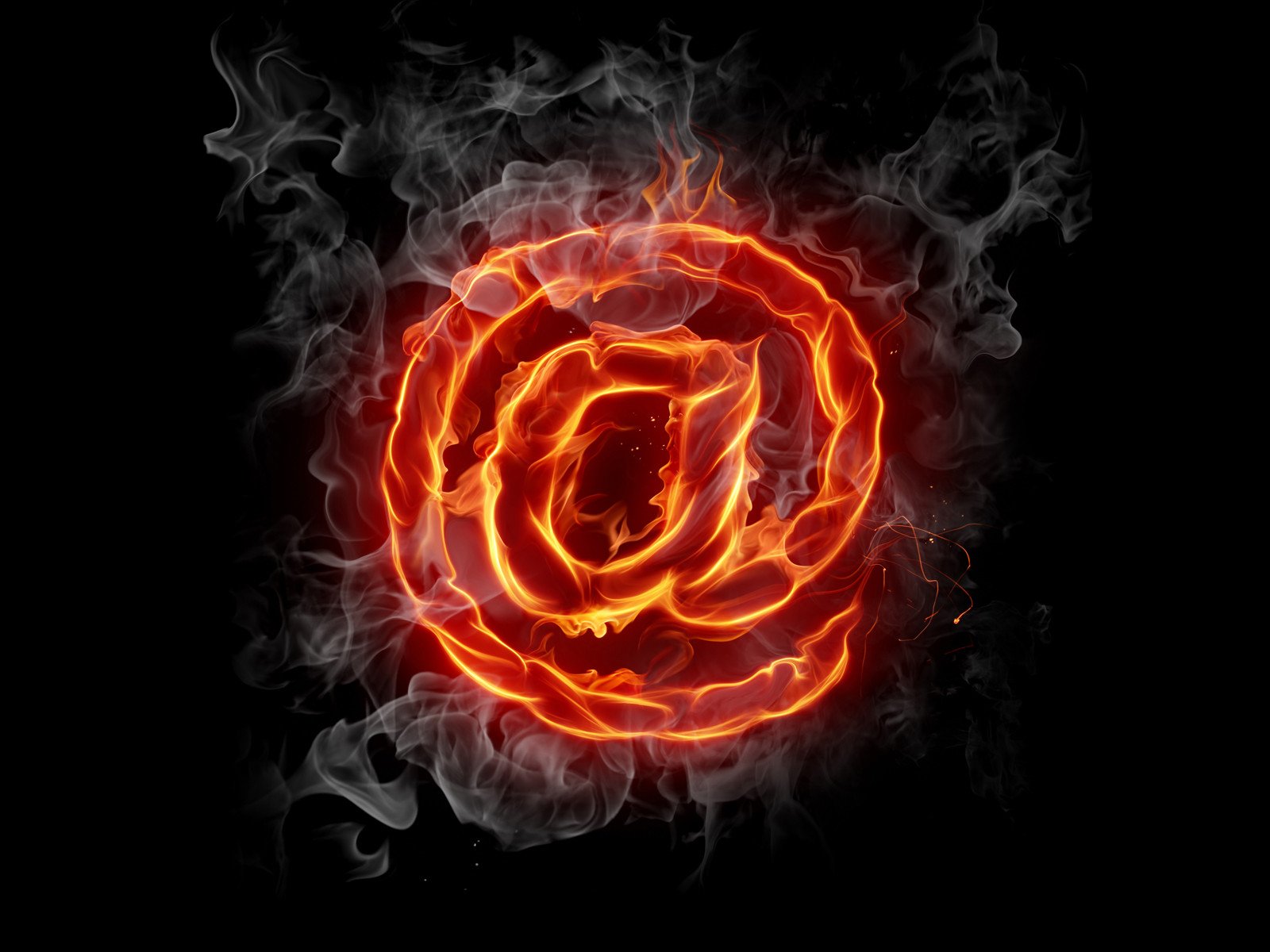 fire smoke symbol dog dark background