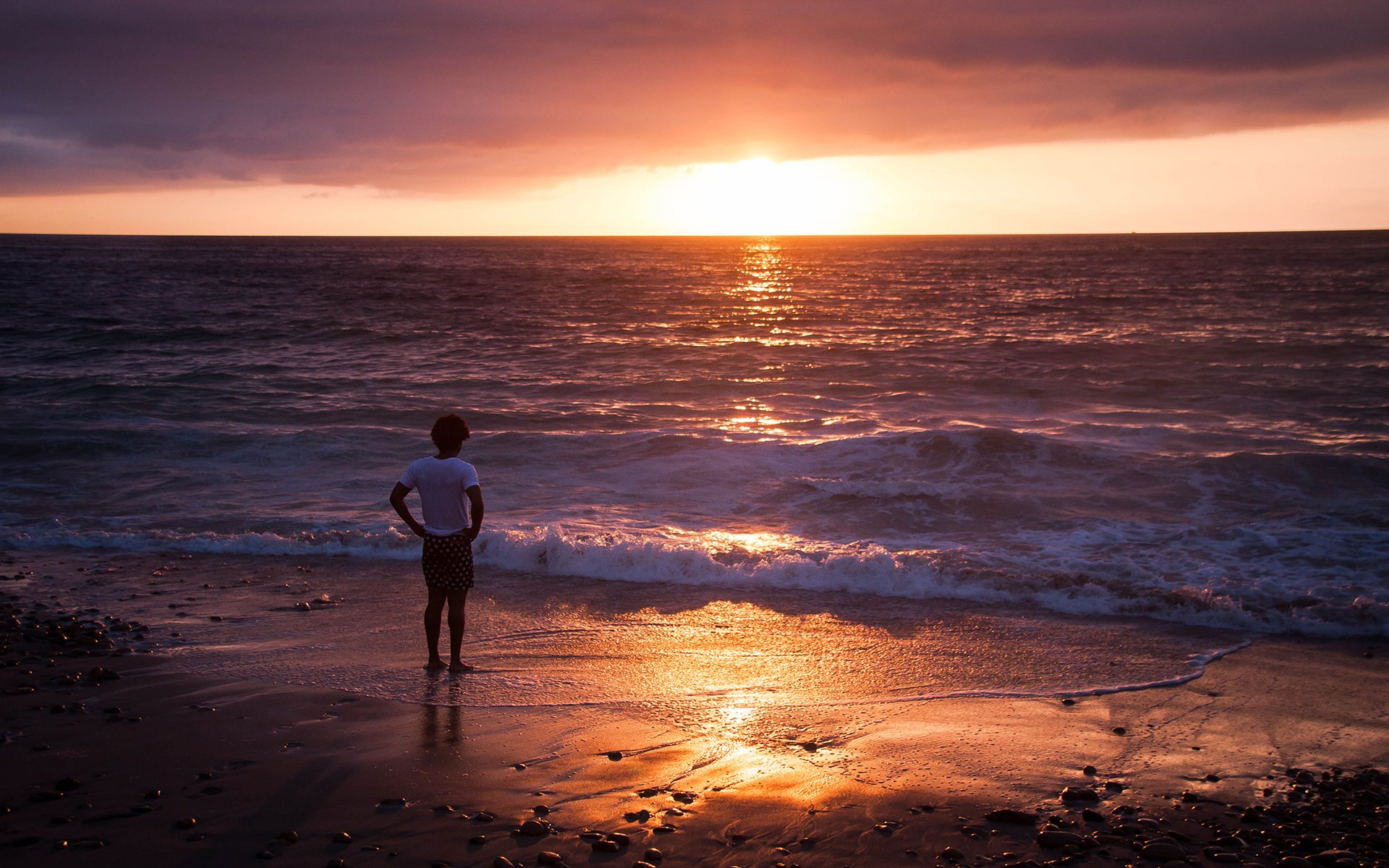 la plage l océan coucher de soleil les vagues mexique