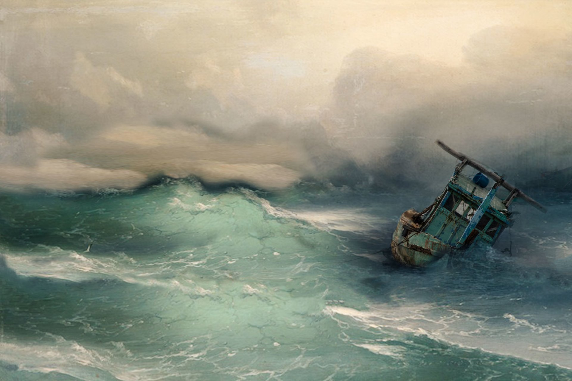 Картина бушующее море Айвазовский