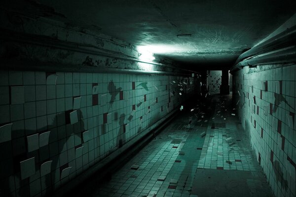 Gloomy, dark, underground passage