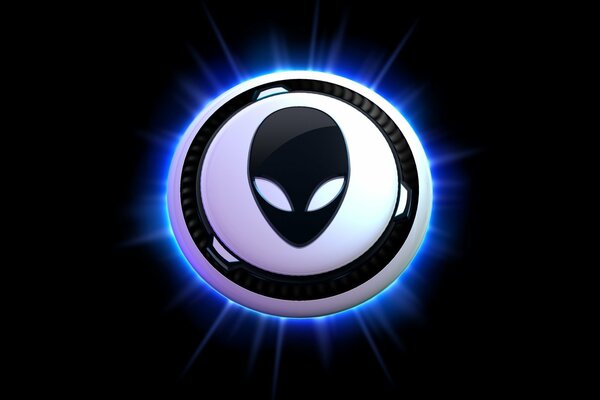 Logo with an alien on a black background