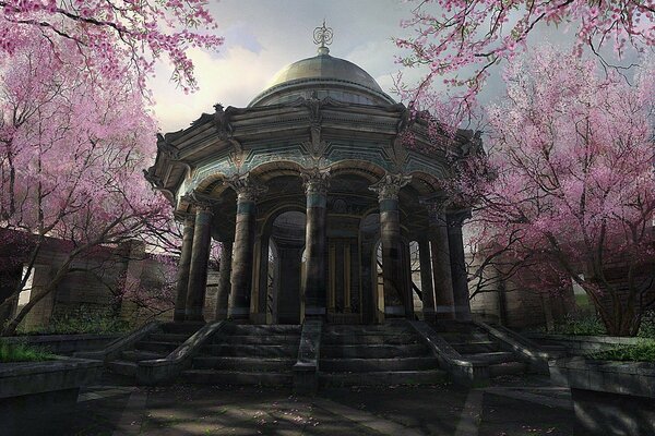 An old gazebo in Sakura Park