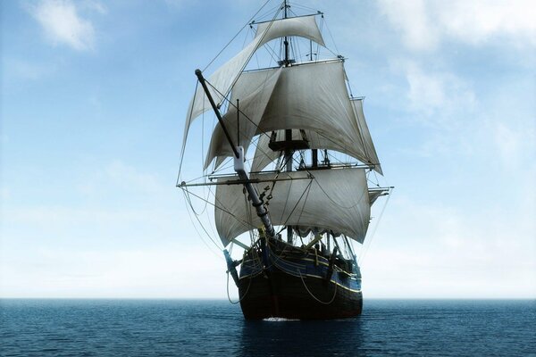 A beautiful ship on a sea voyage