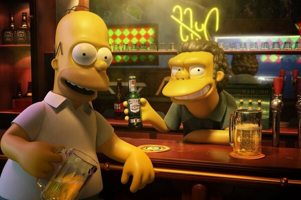 Homer Simpson à la brasserie