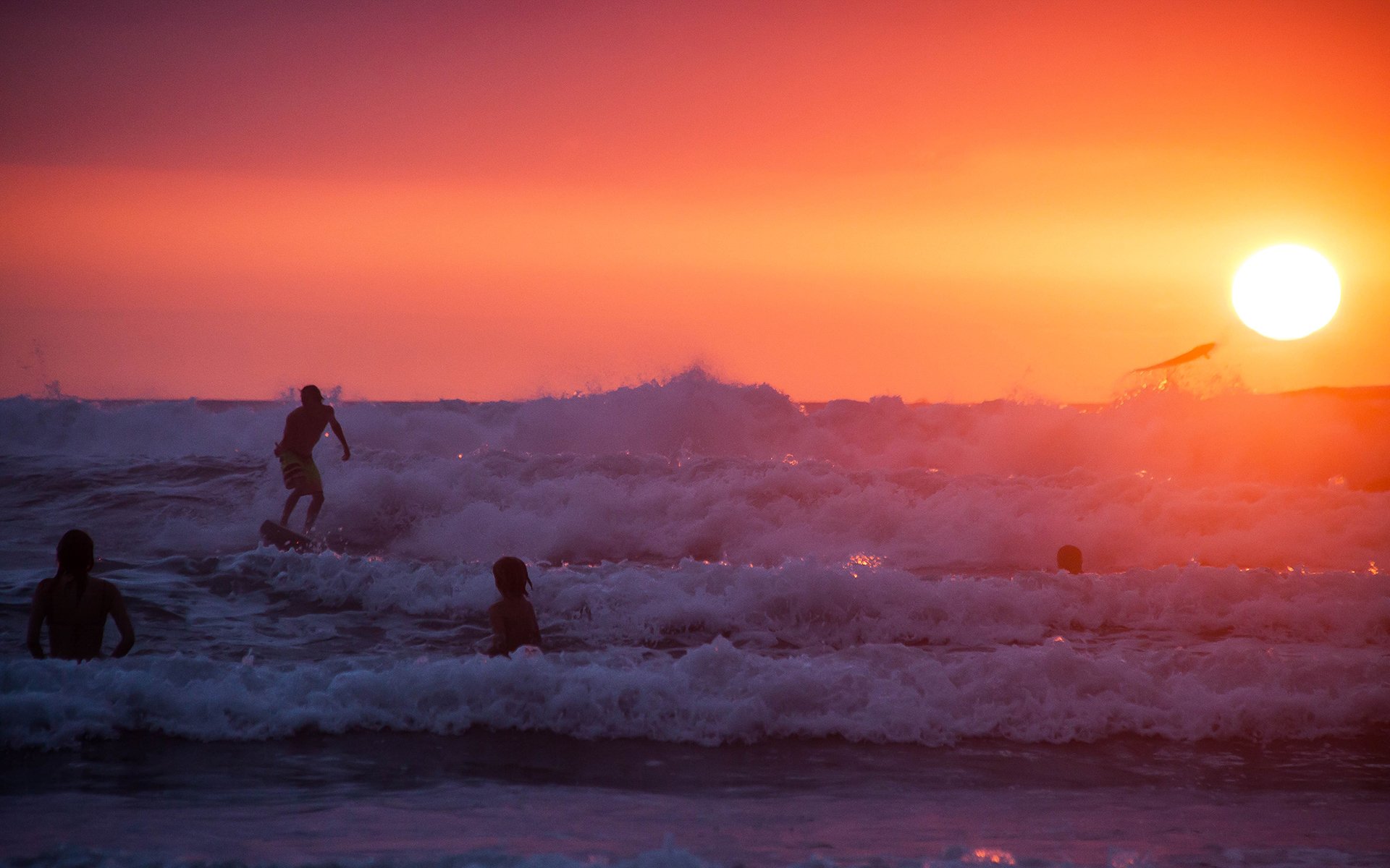 sonnenuntergang sommer strand wasser ozean surfen