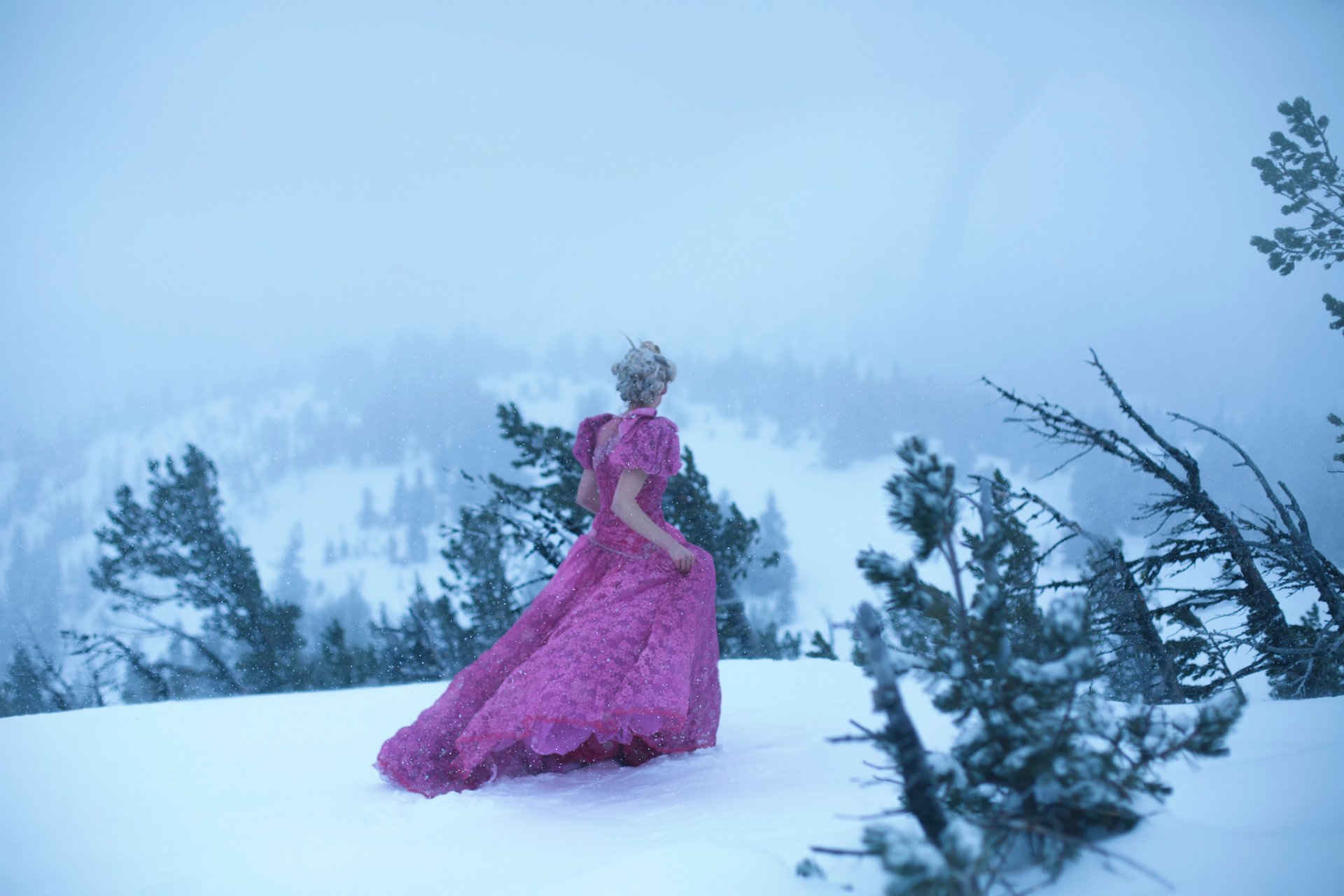 lichon ragazza vestito neve inverno natura