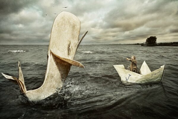 The Black Sea. The old man in the boat