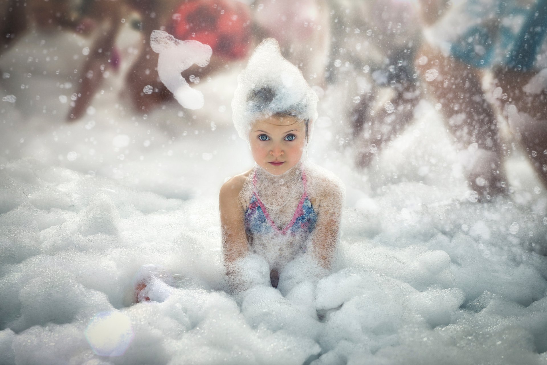 girl bath foam