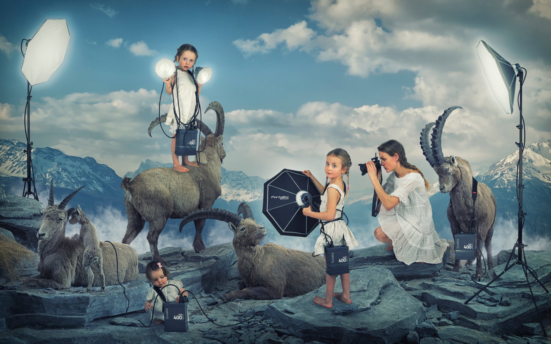 mädchen kinder berge fotoshooting