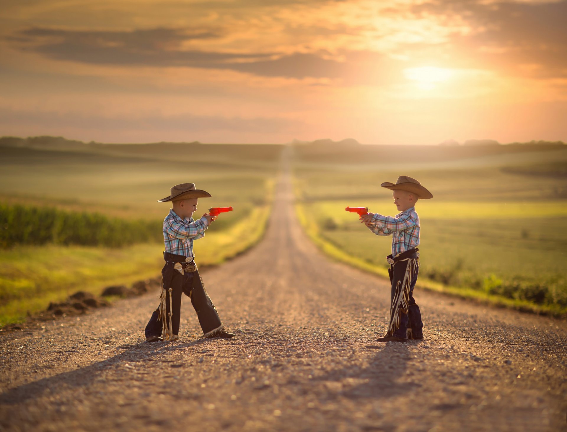 niños camino juego