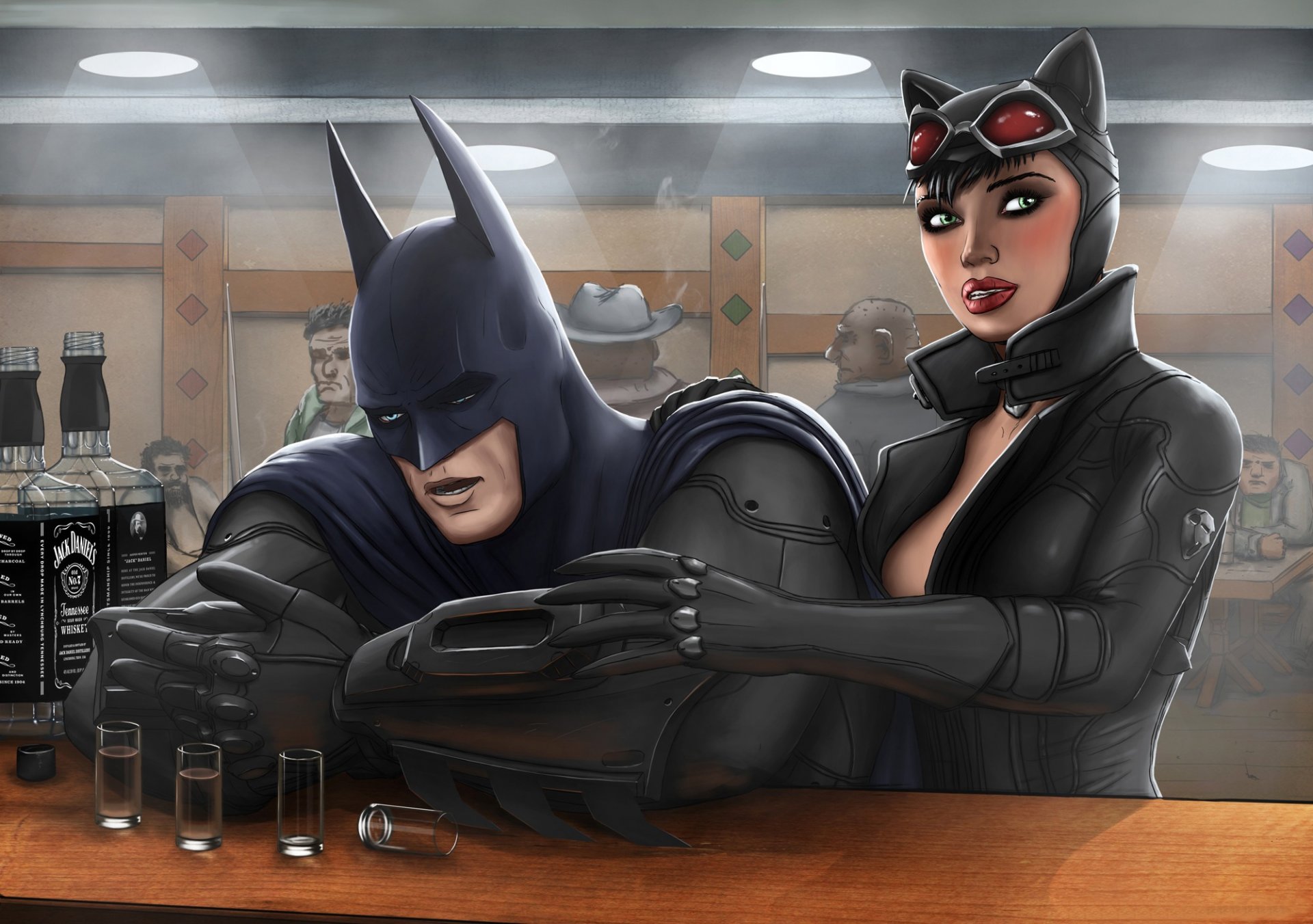 batman catwoman selina kyle bar betrunken fan art