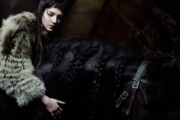 Photo shoot of Katya Nesher on a horse