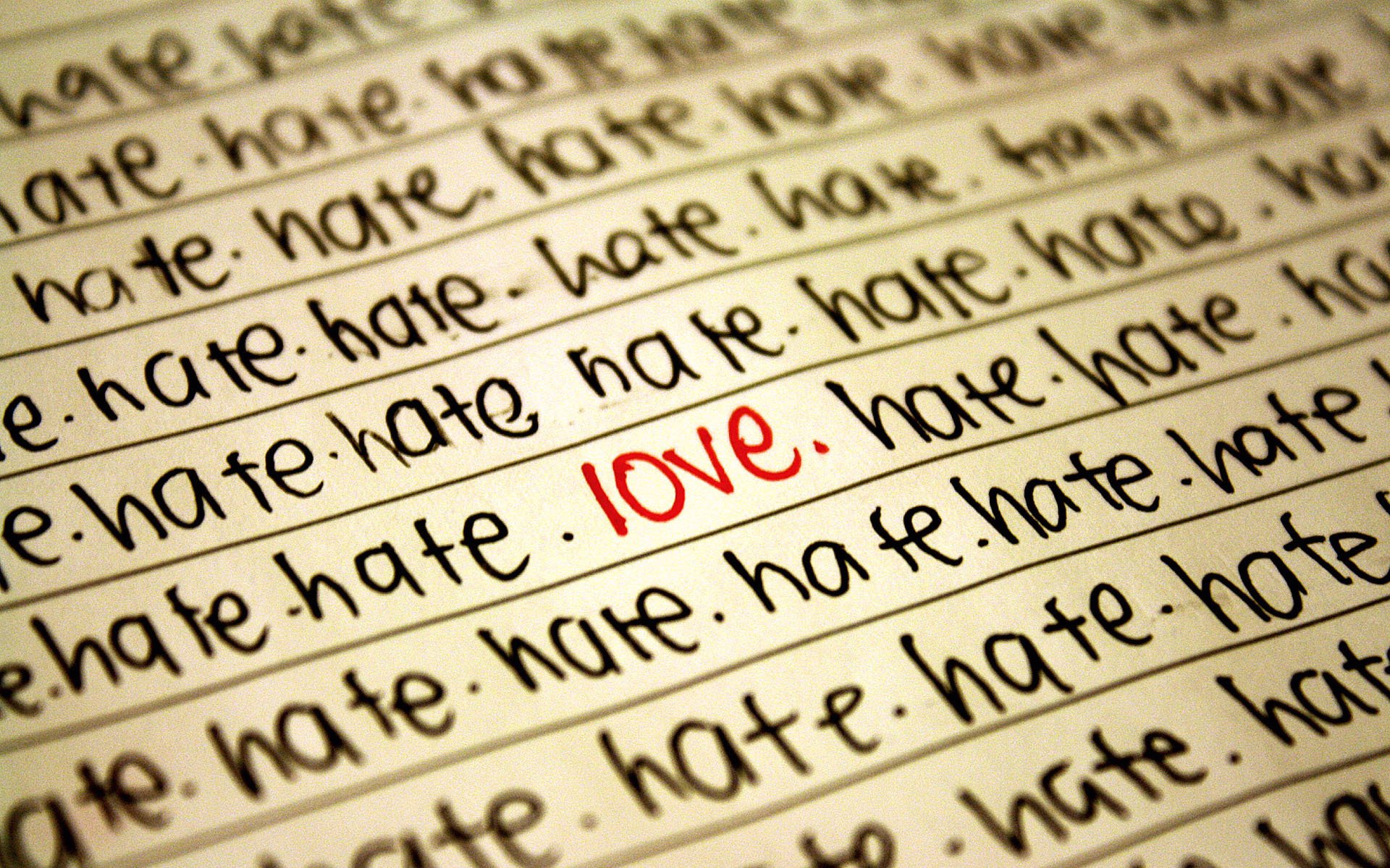 words love hatred