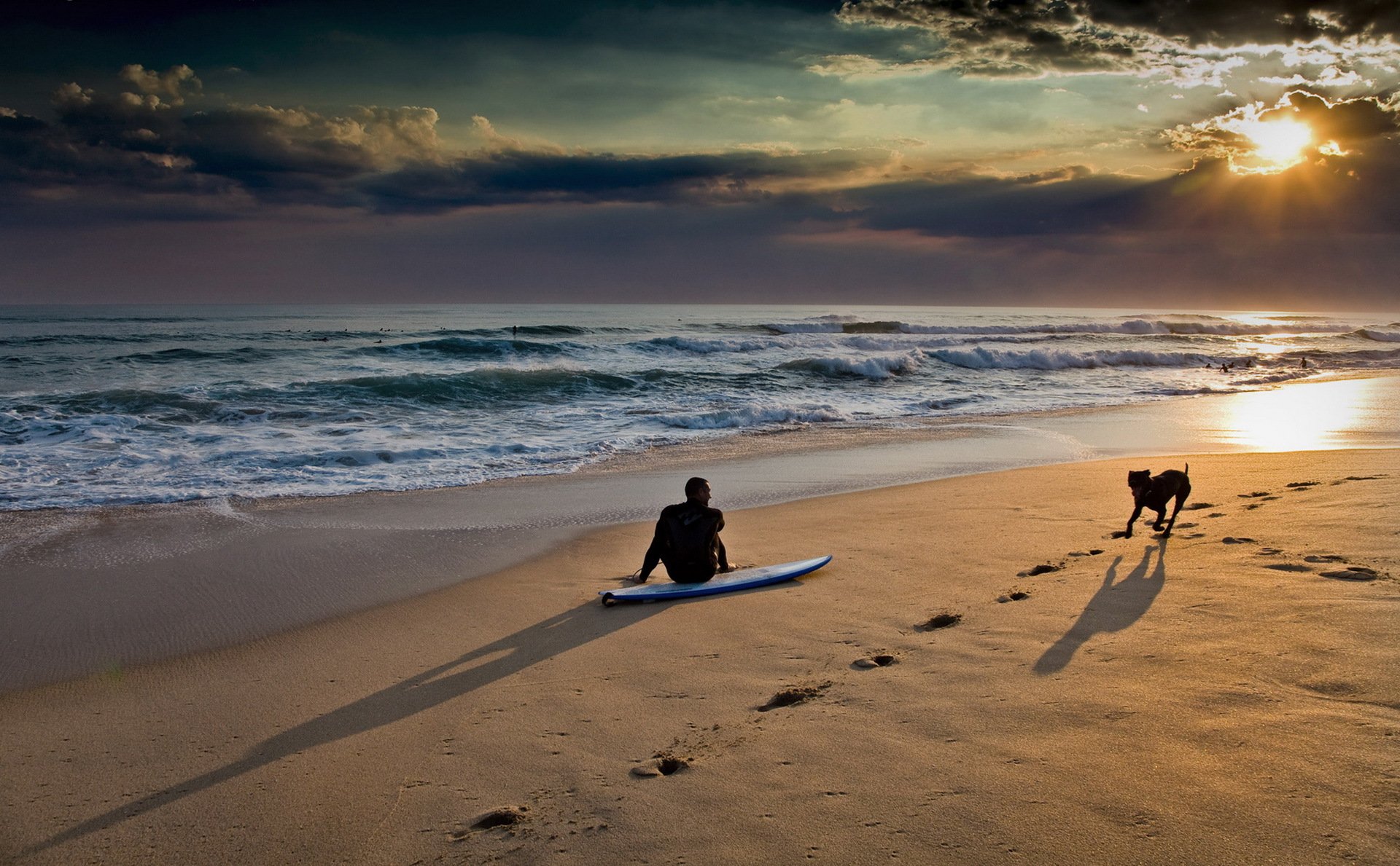 plage mer ciel coucher de soleil