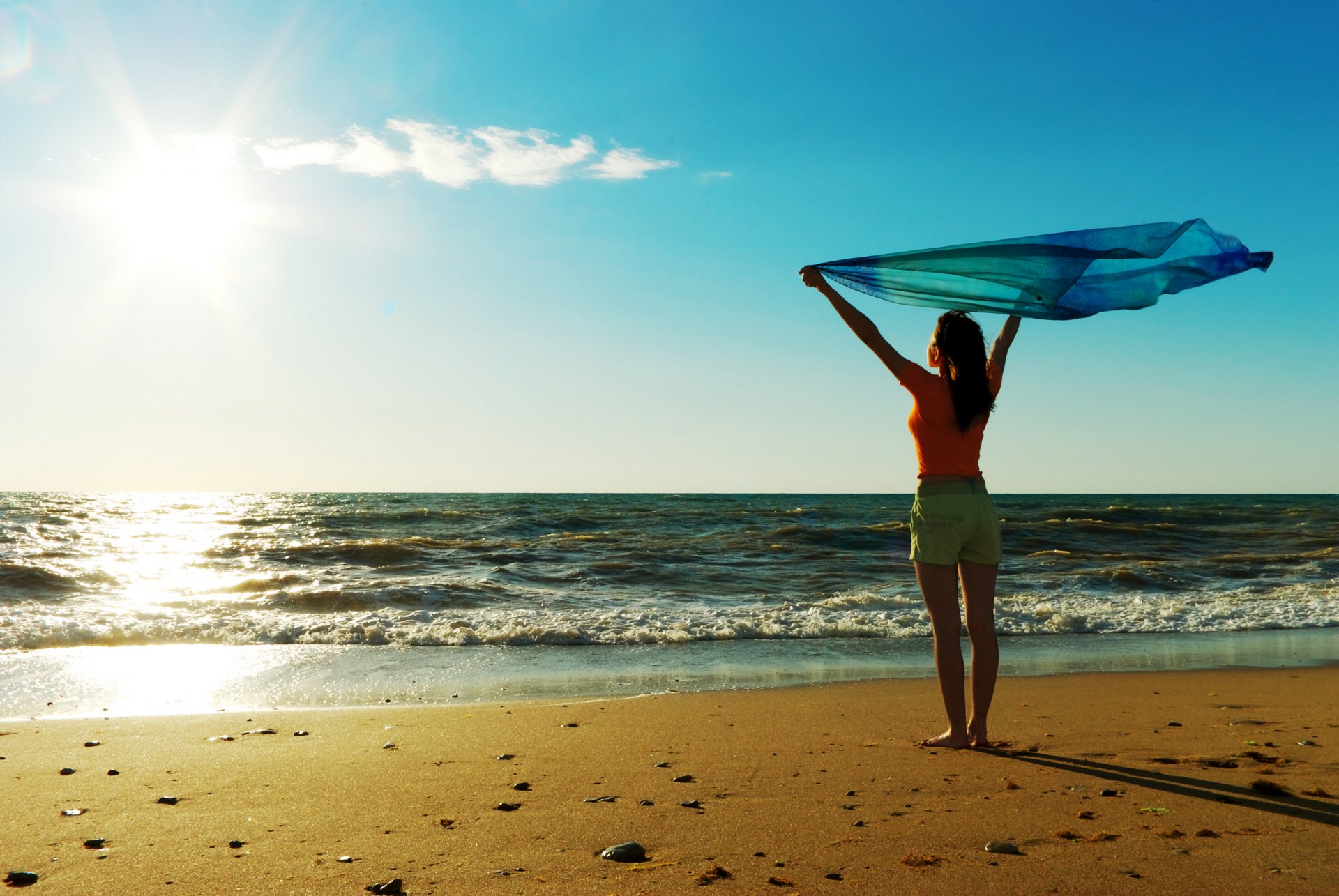 estado de ánimo libertad alegría chicas playa arena agua mar sol océano