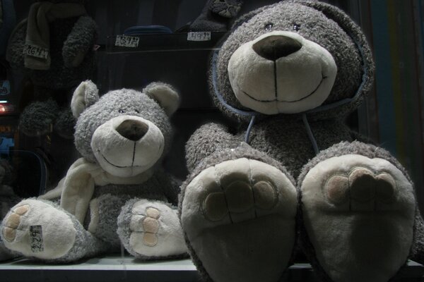 Gros ours gris en peluche