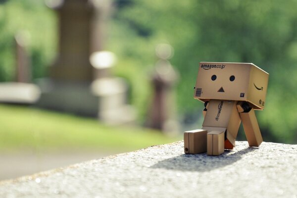 Ein Mann aus Danbo-Boxen