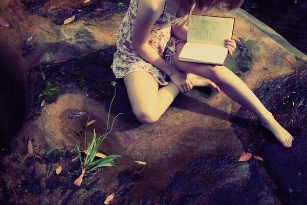 Solitude of a girl in literature in nature