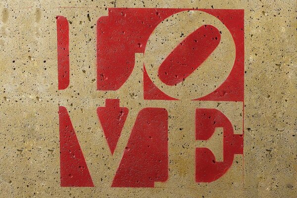 Love. A four-letter inscription as a logo