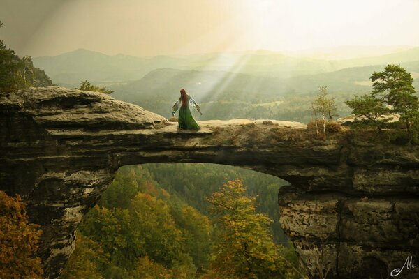 A picture embodying freedom against the background of nature