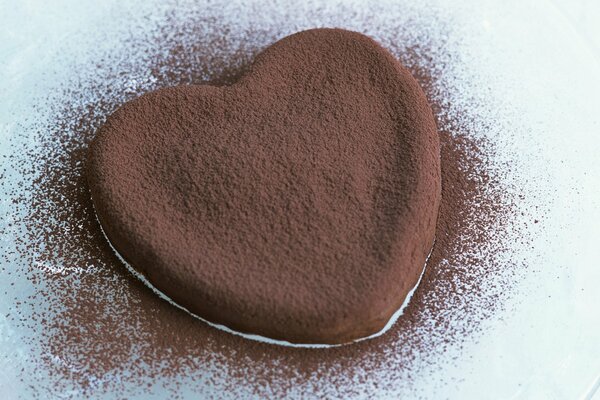 Coeur saupoudré de chocolat
