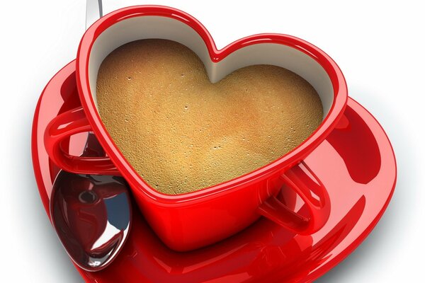 Taza de café en forma de corazón