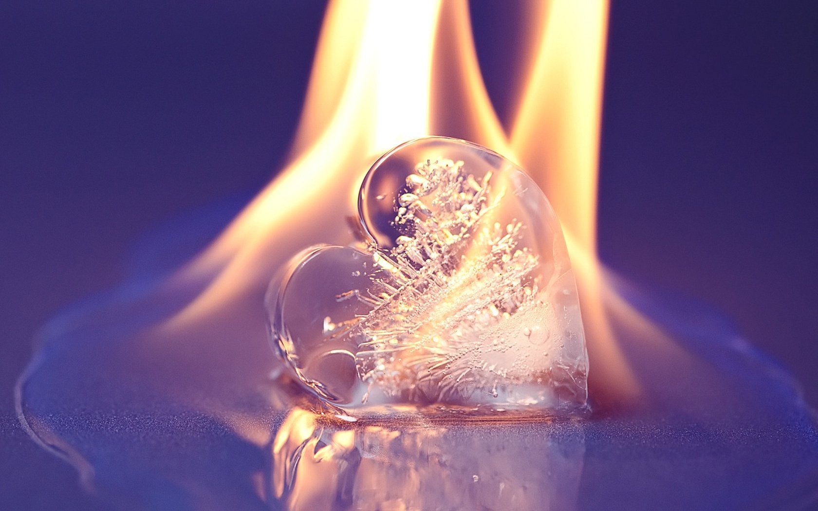 ice heart flame background