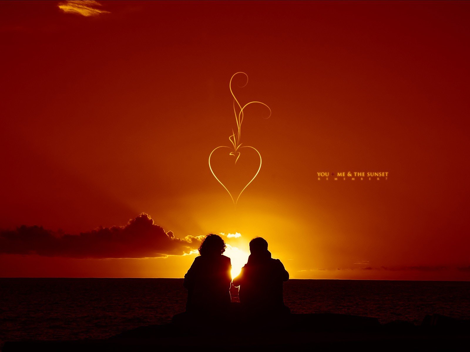 puesta de sol pareja enamorados