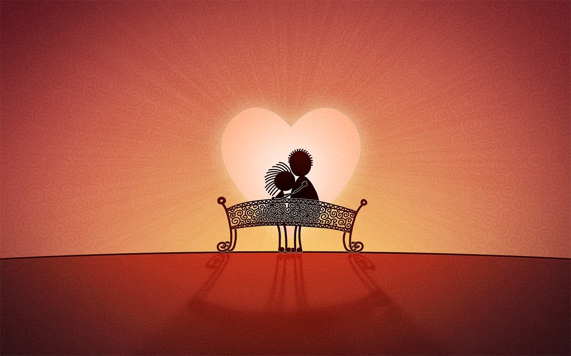 love bench heart