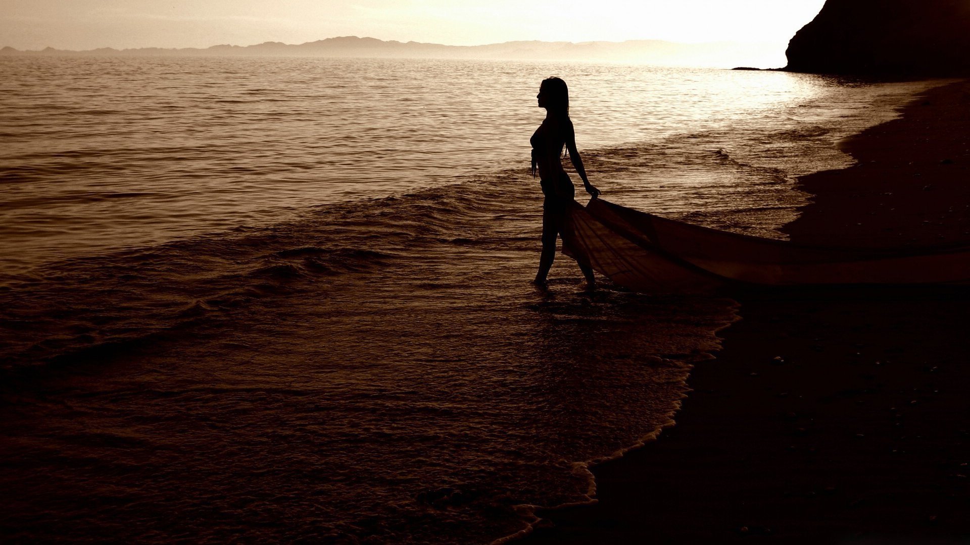 mooore strand abend mädchen sommer wellen