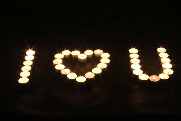 Romantic declaration of love from candles