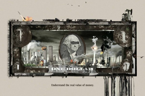 Un billete de un Dólar. Política surrealista