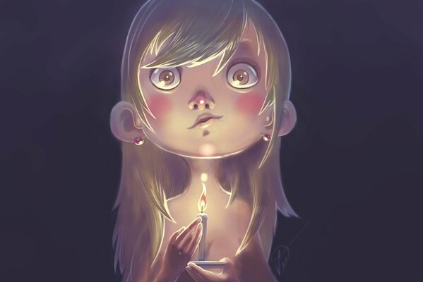 Chica con velas en la imagen