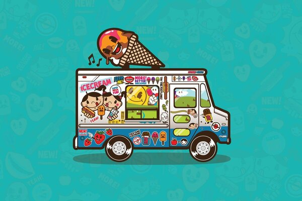 Camión de helados en vector